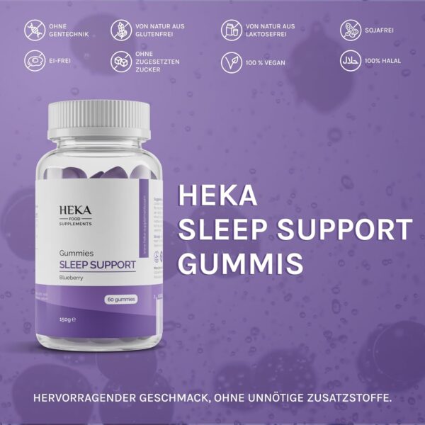 Melatonin Gummies - 100% Vegan - Melatonin Hochdosiert - Einschlafhilfe Erwachsene - 60 Stück - Melatonin-Spray-Alternative - Sleep Supplement - Besserer Schlaf - Zuckerfrei - Ohne Gluten und Laktose – Bild 4