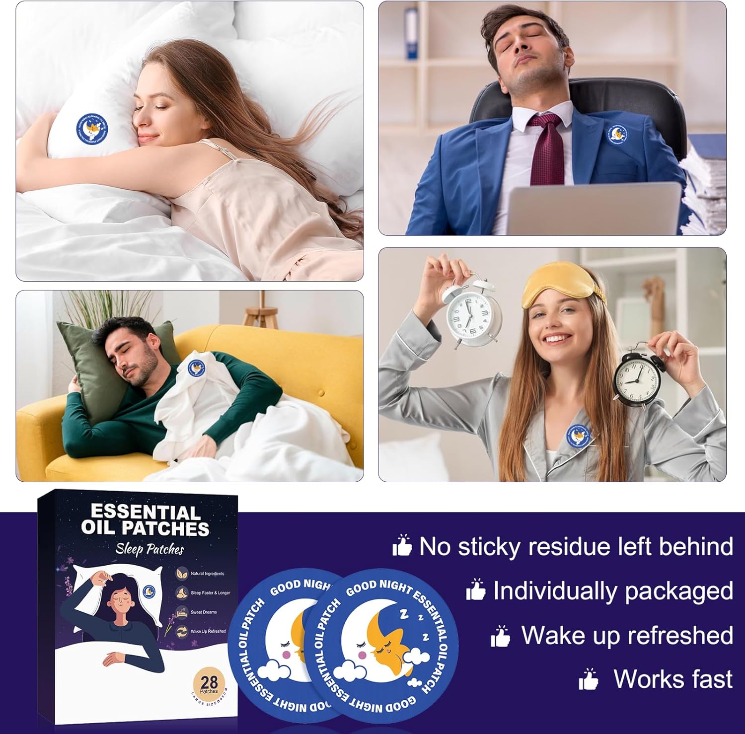 Sleep patches, tiefschlafpflaster für erwachsene,super patch,schnell wirkende Inhaltsstoffe, ganz natürliche schlafpflaster zum durchschlafen, 28er packung -lavendel – Bild 6