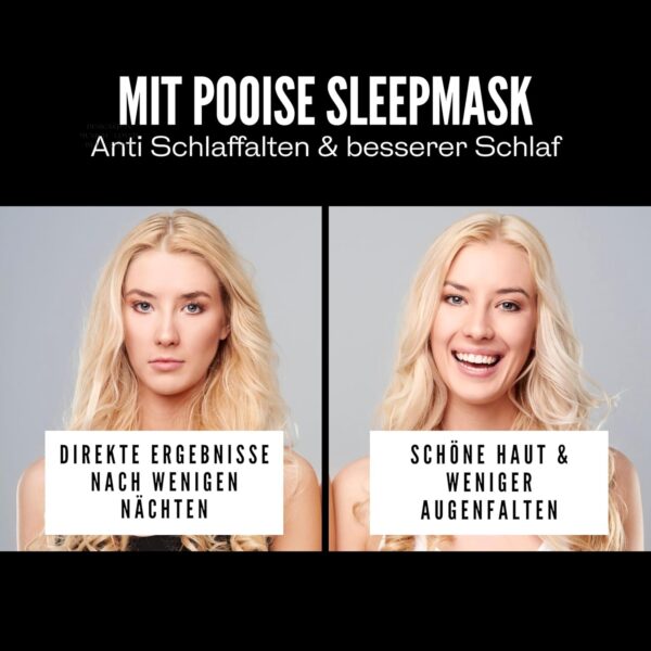 POOISE Schlafmaske - weiches Satin - vegane Seide - Anti Aging & anti Schlaffalten - Verstellbares Band - 100% Lichtblockierung - Reise Augenmaske - Geschenkidee für Frauen (Rosa) – Bild 9