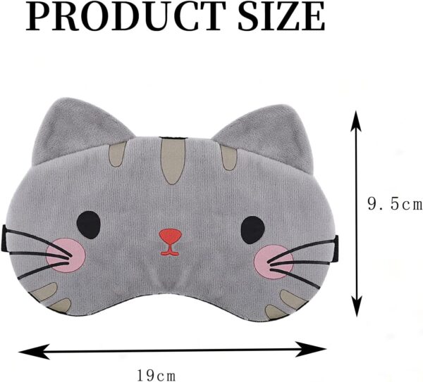 Schlafmaske Kinder Schlafmaske Kätzchen 2 Stücke Weiche Schlafbrille mit Verstellbaren Trägern Katz Sleeping Mask Für Frauen Kinder Mädchen Damen Schlafen, Nickerchen Machen, Reisen, Im Flugzeug – Bild 7