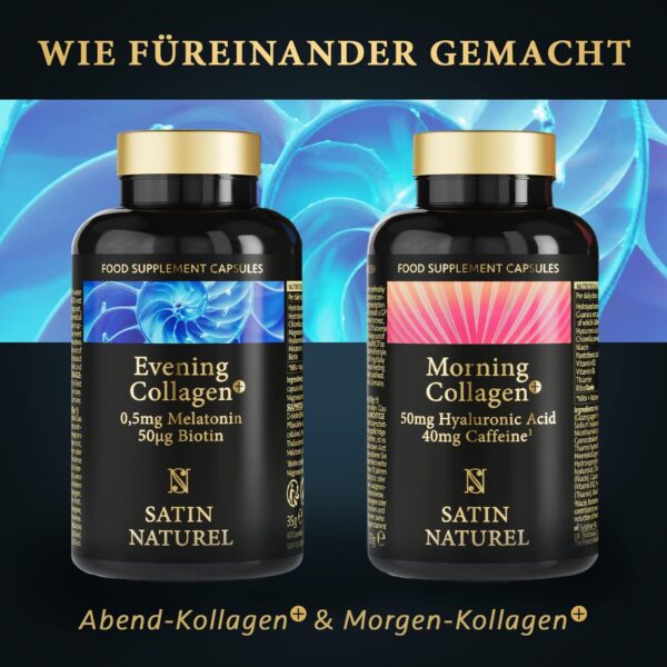Melatonin + Hyaluron Kollagen Kapseln hochdosiert - 0,5mg Melatonin, 580mg Marine Collagen mit Magnesium, Chlorella und Biotin - 60 Beauty Kapseln - Ohne Zusatzstoffe, Made in Germany – Bild 7