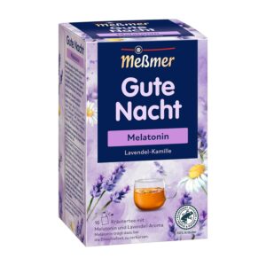Meßmer Gute Nacht | Melatonin | 16 Teebeutel | Glutenfrei | Laktosefrei | Vegan