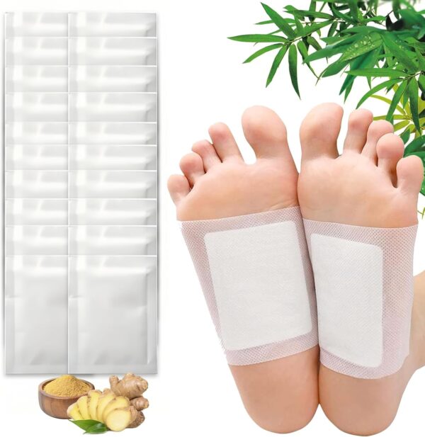 Wonjean 40 Stück Detox Fußpflaster,Deep Cleaning Foot Patch Detox Pflaster Fuß Entgiftungspflaster 100% Natürliche Fußpolster,Müdigkeit Detoxfußpflaster für Tiefen Schlaf und Stressabbau