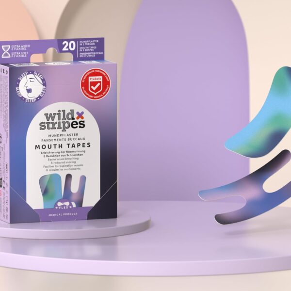 Wild Stripes - Mouth Patches Sunset - Mundpflaster für bessere Nasenatmung & erholsamen Schlaf - Mund Tapes in 2 praktischen Designs - Funktional, hautfreundlich und stylish - 20 Stk – Bild 5