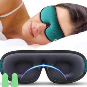 Medi Grade 3D Schlafmaske mit vollständiger Abdunkelung [4-teilig] Schlafmaske Herren Und Frauen, atmungsaktive Augenbinde mit verstellbarem Gurt, 2x Ohrstöpsel und Reisetasche
