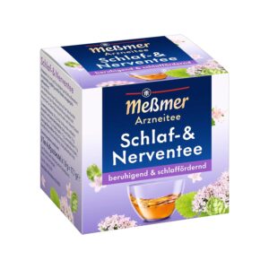 Meßmer Schlaf- & Nerventee | beruhigend & schlaffördernd | 9 Teebeutel | Glutenfrei | Laktosefrei | Vegan