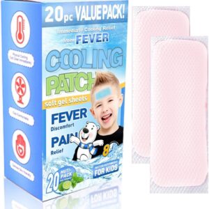 Coldcool Kühlpflaster für Kinder bei Fieber, Kopfschmerzen & mehr, 20 Stück, Gel, Flexibel, Einweg, Blau