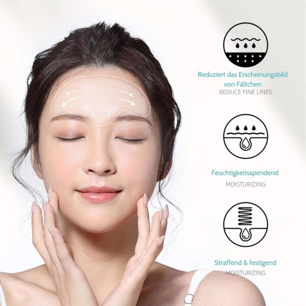 Shefave Stirnfalten Glätten Zornesfalte Pflaster 20 Stück, Hydrogel Pflaster Stirn Pad Gegen Falten, Collagen Maske Anti Falten Pflaster, Feuchtigkeit, Glättet Feine Linien und Fältchen – Bild 2