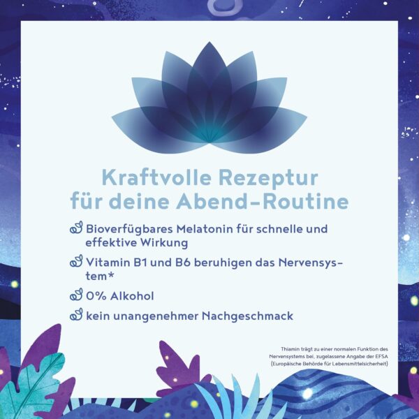 Melatonin Einschlafspray Hochdosiert - 400 Tage Vorrat (50ml) - mit Baldrian, Passionsblume, Melisse, Lavendel, Vitamin B6 & B1 - Sleep Spray ohne Alkohol - Vegan - Himbeer-Geschmack - Alpha Foods – Bild 5