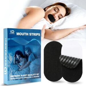 Scettar Mundpflaster Gegen Schnarchen, 50 Stück Schwarz Mouth Tape for Sleeping, Schnarchpflaster Verbessert das Durch Mundatmung Verursachte Schnarchen, Mundpflaster Schlafen Geeignet für Mundform