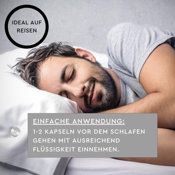 SUNLIFE Melatonin Kapseln hochdosiert - 1 x 30 Stück - Melatonin 1mg Kapseln mit Zitronenmelisse-Extrakt - Gut Einschlafen Kapseln für Erwachsene - hochwertiges Schlafmittel - ideal bei Jetlag – Bild 3