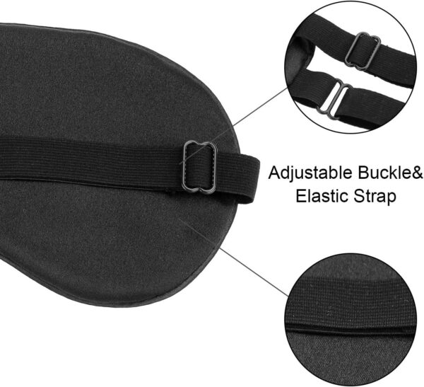 Hochoek Seidene Schlafmaske Augenmaske Augenschirm - 100% Seide Soft Verstellbares Band Schlafmaske (Schwarz+Dunkel Blau+Lila) – Bild 2