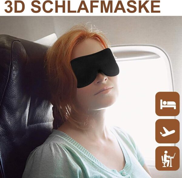 Thoquene Schlafmaske, 3D Schlafmaske für Frauen Herren Lichtblockierend, Angenehm und Atmungsaktiv zu Tragen – Bild 7