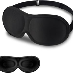 SLIJAR 3D Schlafmaske für frauen herren,Ultradünnes design,Verstellbar Gummiband,Sleeping mask schwarz,Lichtblockierend und atmungsaktiv,Reise gadgets,schlafbrille für Reise,Yoga,Seitenschläfer