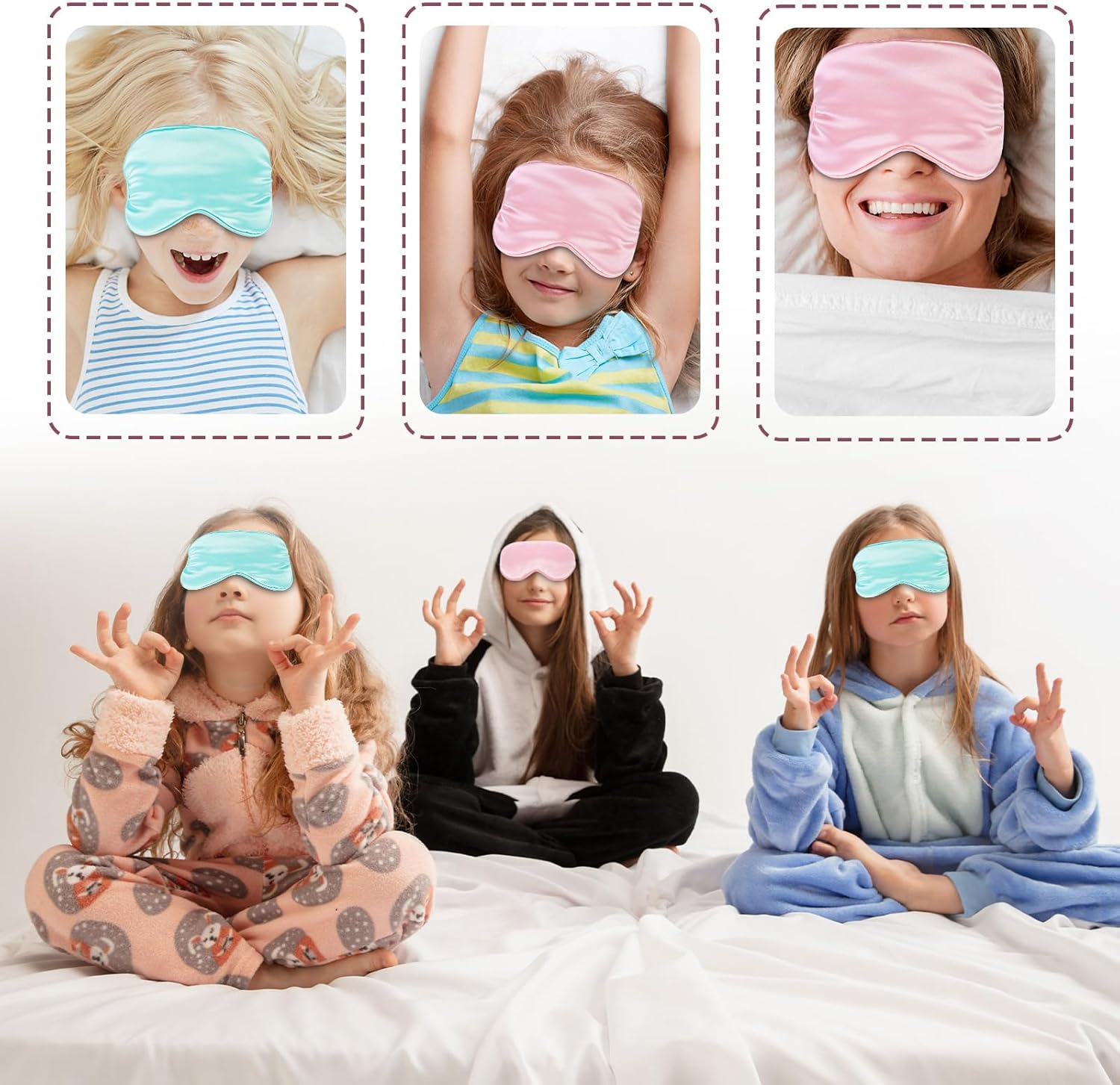 2 Stück Schlafmaske Seide, Schlafaugenmaske für Männer Frauen, Licht Blockierende Atmungsaktiv Schlafaugenmaske Augenmaske, Augenmaske Stoff Augenbinde Schlafen für Pause Reise – Bild 7