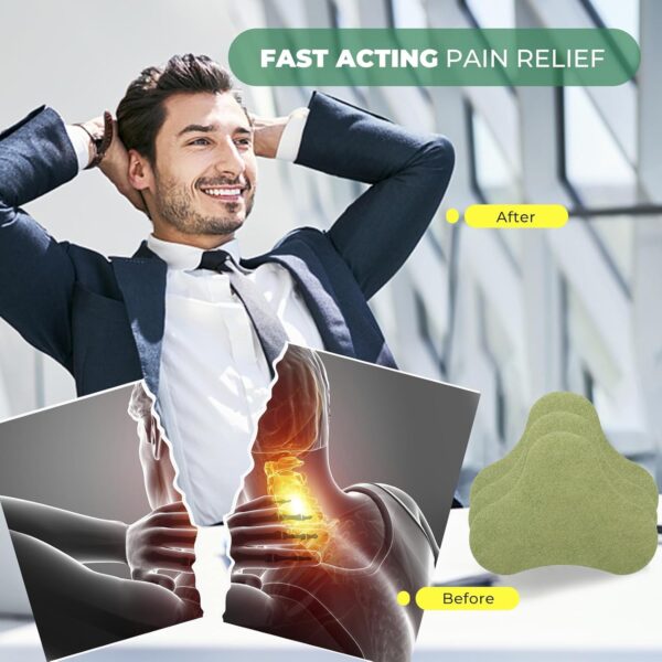 Pain Reliefe Patch, 60 Stück Schmerzlinderung Patch Wärmepflaster, Kräuter Rücke Nackenschmerz Pflaster, Schnell wirkende, langanhaltende natürliche Schmerzlinderung Für Rücken Nacken und Schulter – Bild 7