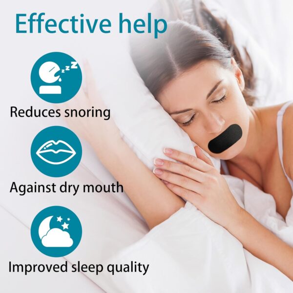 Mouth Tape, Mundpflaster Gegen Schnarchen, Mouth Tape for Sleeping Schnarchstopper, Verbessert Schlaf und Atmung, Für Männer und Frauen Geeignet, 30 Stück – Bild 2