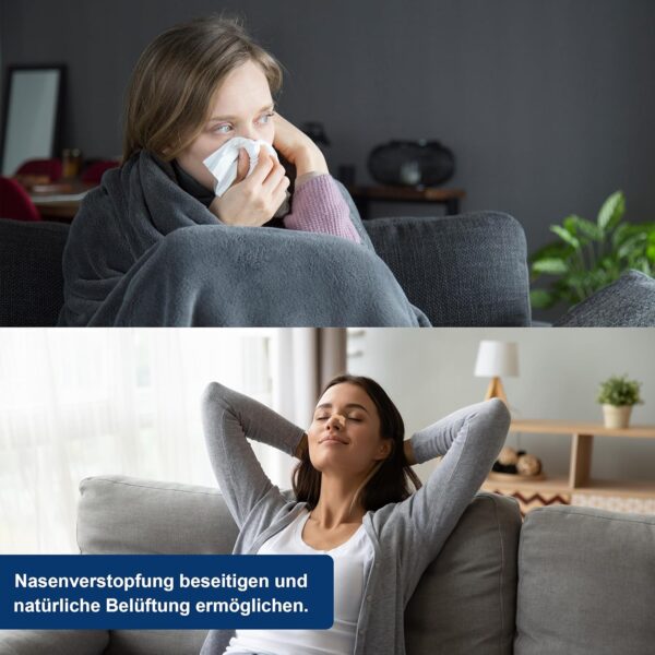 Nasenpflaster Schnarchen, 100 Stück Extra Starke Schlafpflaster, Nasenstrips Gegen Schnarchen, Lindern Eine Verstopfte Nase Aufgrund Schnupfen, Allergien, Nasenstrips für Sport Und Schlaf (71x25mm) – Bild 6