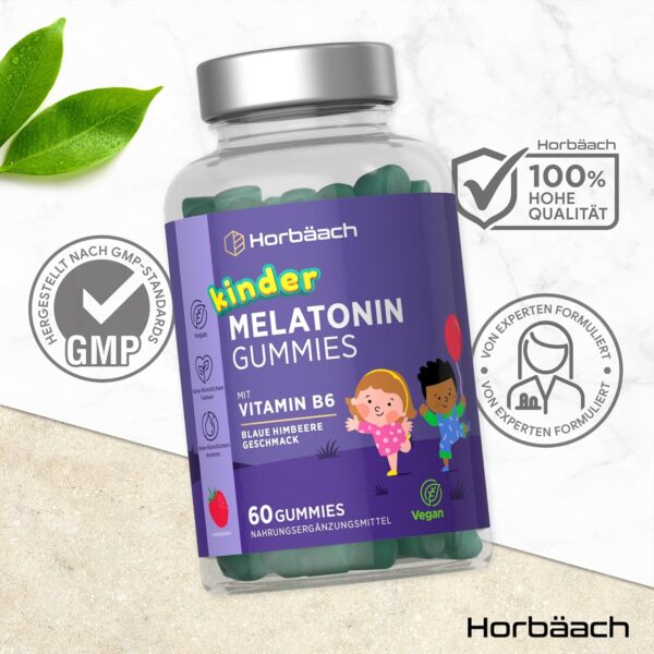 Melatonin Gummies Kinder | 60 Gummibärchen for Kids | 0,5 mg mit Vitamin B6 | by Horbaach – Bild 7