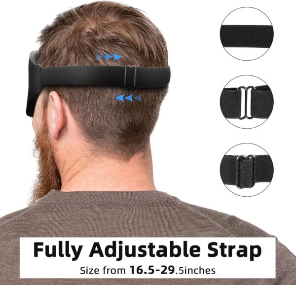 Schlafmaske für Männer Frauen,Zero Eye Pressure 3D Schlafmaske mit konturierter Polsterung Leichte Schlaf Augenmaske mit verstellbarem Gummiband für Reisen (Black) – Bild 2