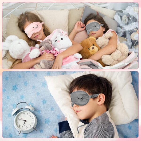 Umorismo 2 Stücke Schlafmaske Kinder Augenmaske Schlafmaske Seide Schlafbrille Damen Bequem Schlafmaske Frauen Herren Weiche Licht Blockierende Nachtmaske Mit Aufbewahrungstasche(S) – Bild 4