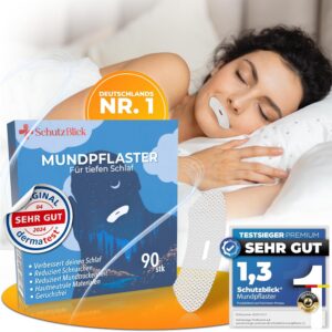 Schutzblick® Premium Mundpflaster schlafen - Schlaf Mundpflaster gegen Schnarchen - 90er Set Anti Schnarch Pflaster - Mouth Tape for Sleeping - Schnarchpflaster für erholsamen Schlaf - Mund Tape