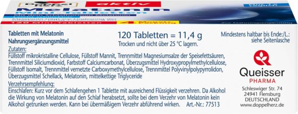 Doppelherz Melatonin – Trägt zur Linderung der subjektiven Jetlag-Empfindung bei – 120 leicht schluckbare Mini-Tabletten – Bild 3