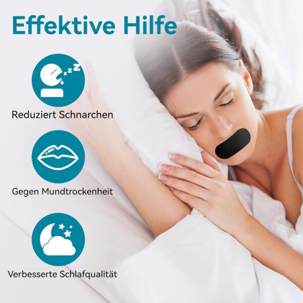 Mundpflaster Gegen Schnarchen,50 Stück Mouth Tape für Sleeping Schnarchstopper Anti Schnarch Schnarchpflaster Nachts Schlaf,Mundkleber Hilft Verhindern Schnarchen für Sleep Besser Schlafen Und Atmen – Bild 2