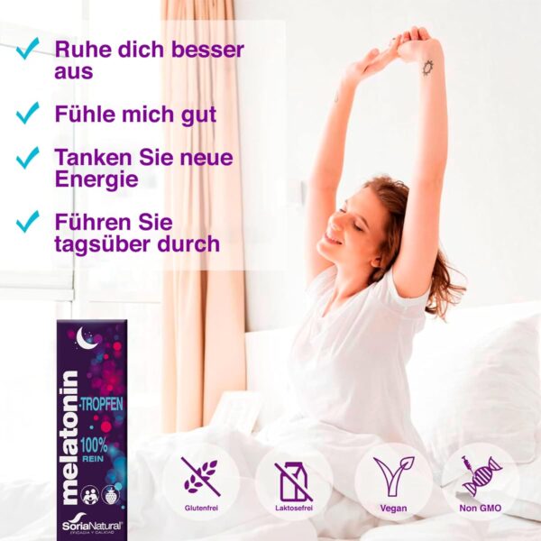 Melatonin Tropfen 330 Nächte - Melatonin Hochdosiert Um Besser zu Schlafen und Einen Tiefen, Erholsamen Schlaf zu genießen - Spray und Tabletten Alternative - 50ml – Bild 4