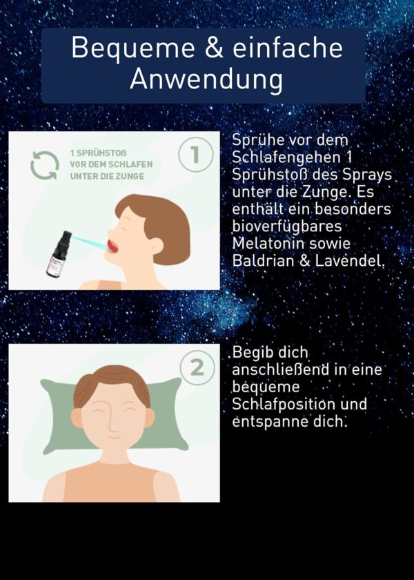N1 Melatonin Schlaf Spray - Studie belegt: hilft dir 3x schneller als Standard Melatonin - 71 Tage Vorrat - Melatonin Einschlafspray mit Baldrian & Lavendel, 10 ml VirX – Bild 5