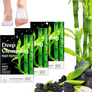 30 Stück Detox Fußpflaster Entgiftung, Entgiftungspflaster Füße, Natürliche Deep Cleansing Foot Pads für Füße, Detox Pflaster zur Stressreduktion Tiefschlaf und Verbesserung des Schlafs