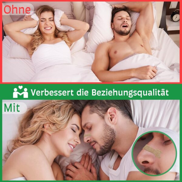 Perfekt-Schlafen24® 120 x Nasenpflaster gegen Schnarchen - 66x19mm - Anti Schnarch Nasenstrips - Besser schlafen ohne schnarchen & besser atmen für Sport - Snoring Nose Strips – Bild 2