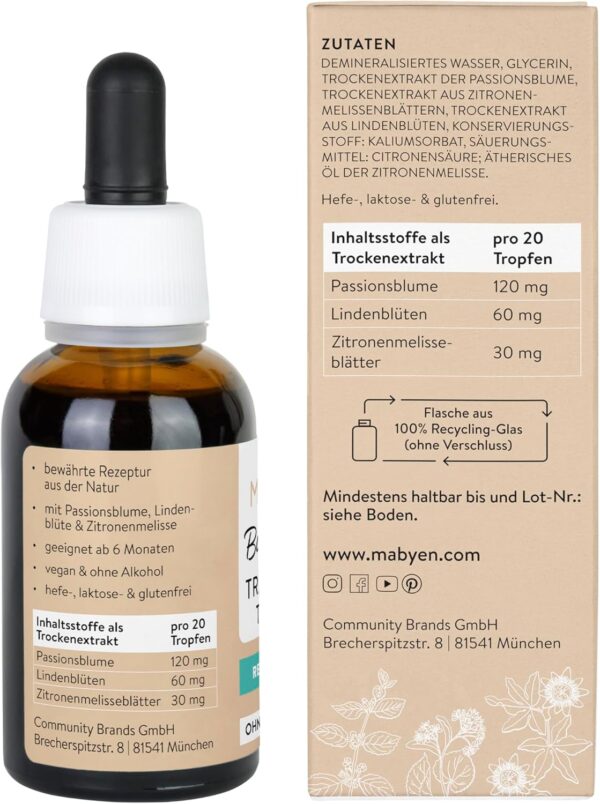 MABYEN Träumchen Tropfen 30ml | ohne Melatonin - pflanzliches Nahrungsergänzungsmittel Baby - Frei von Alkohol, Laktose, Gluten – Bild 5