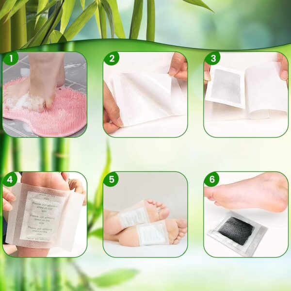 Instinktive-Oase® Bambuspflaster Foot Patches Vitalpflaster (50 Stück) | Fuß Pads Wellnesspflaster aus 100% natürlichen Inhaltsstoffen | Großartige Fusspflege | Entspannen Sie Ihre Müden Füße – Bild 5