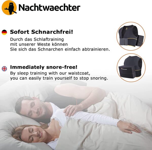 Nachtwaechter Anti-Schnarch Set, Schlafweste. Klettverlängerung, Reisetasche, Gr. L/XL - Schnarchen einfach abtrainieren! – Bild 2