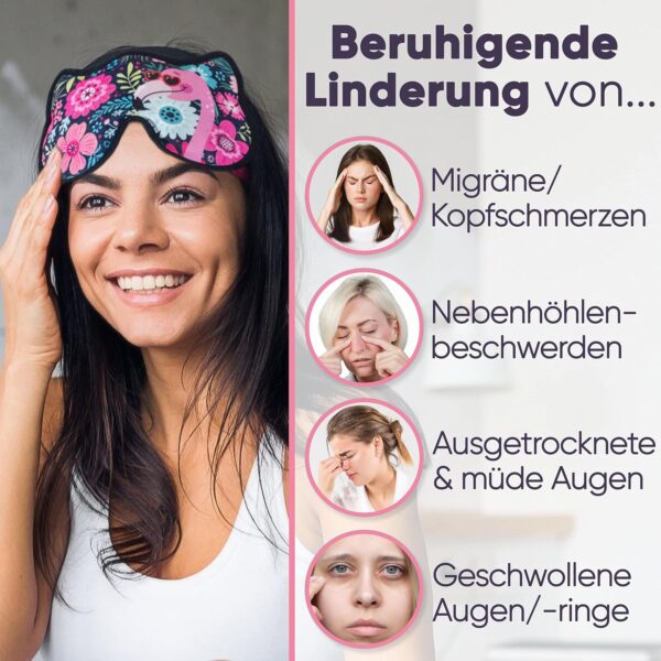 ICEHOF Augenmaske Kühlend Kühlpads Augen - Angenehme Oberfläche, mit Kühlgel - Kühlbrille für die Augen als Migräne Maske oder Schlafmaske kühlend - Mit Aufbewahrungsbeutel – Bild 3
