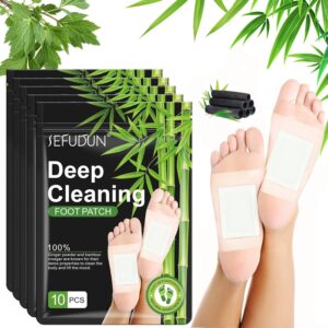 Youery 50 Stück Detox Fußpflaster, Entgiftungspflaster für Füße, Deep Cleansing Foot Pads,Fußpflegepads, Natürliche Fusspflaster, Detox Pflaster, für Hilfe Schlafen und Stressabbau