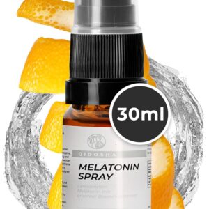 QIDOSHA® Melatonin Einschlafspray liposomal, liposomales Melatonin mit 15-fach erhöhter Bioverfügbarkeit, natürlicher Orangengeschmack, vegan, 30 ml = 180 Sprühstösse à 0,5mg Melatonin