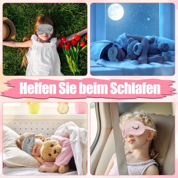 Umorismo 2 Stücke Schlafmaske Kinder Augenmaske Schlafmaske Seide Schlafbrille Damen Bequem Schlafmaske Frauen Herren Weiche Licht Blockierende Nachtmaske Mit Aufbewahrungstasche(S) – Bild 5