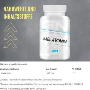 GN Laboratories Melatonin Kapseln (180 Stück) – Melatonin hochdosiert und leicht dosierbar – Made in Germany