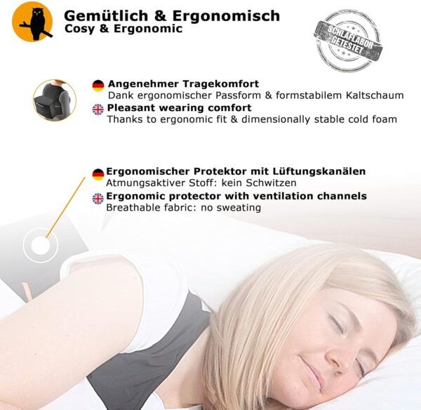 Nachtwaechter Anti-Schnarch Set, Schlafweste. Klettverlängerung, Reisetasche, Gr. L/XL - Schnarchen einfach abtrainieren! – Bild 4