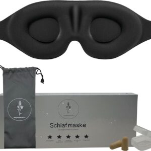 Premium Schlafmaske 3D für Seitenschläfer - Perfektionierte ErgoDream Augenmaske Schlafmaske mit Memory-Effekt für Frauen und Herren; 100% Lichtblocker