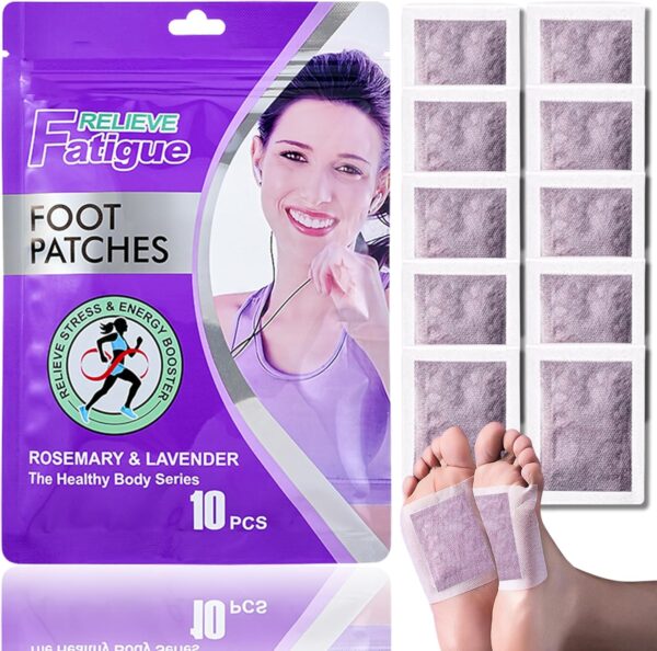 Lavendel Fußpflaster - 10 Stück Fusspflaster zur Entgiftung | Fußpflege-Pads zur Körperreinigung für Müdigkeitslinderung besseren Schlaf & Stressabbau, Natürliche Pflege für Frauen & Männer (Lavender)