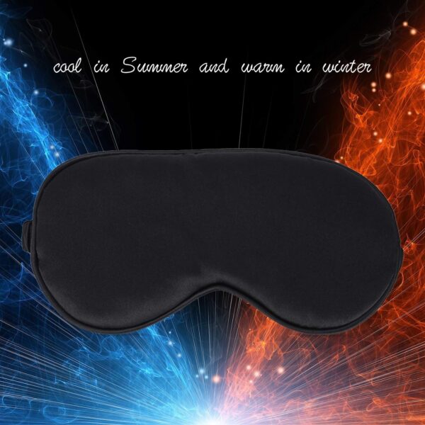 Hochoek Seidene Schlafmaske Augenmaske Augenschirm - 100% Seide Soft Verstellbares Band Schlafmaske (Schwarz+Dunkel Blau+Lila) – Bild 8