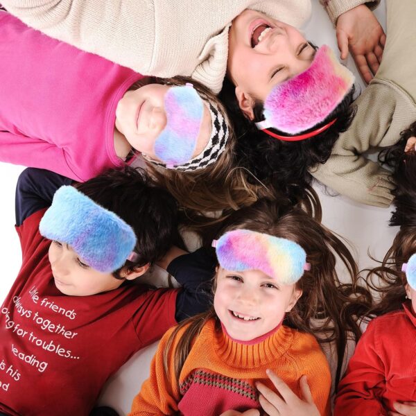 Kaisibum 6 Stück Schlafmaske Frauen Kinder, Sleeping Mask Plüsch Schlafmaske Mehrfarbig Augenbinde Weich Augenmaske für Kinder Mädchen?Partytütenfüller, Partygeschenke für Kindergeburtstage – Bild 6