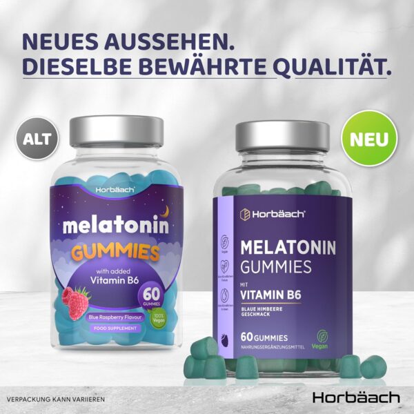 Melatonin Gummies mit Vitamin B6 | Hochdosiert Melatonin | 2 Monate Vorrat - 60 Gummibärchen | Horbaach – Bild 5