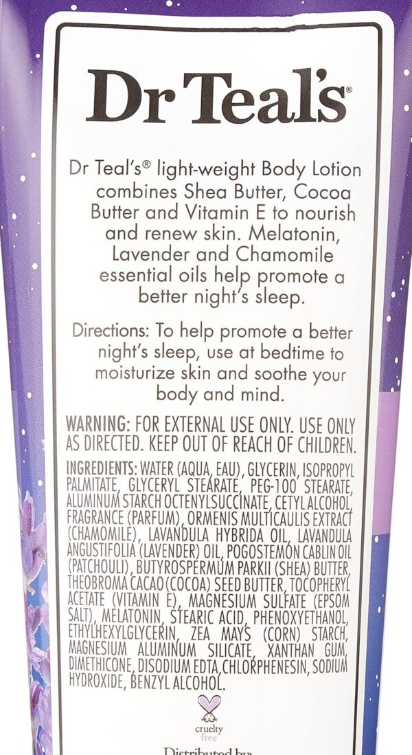 Dr. Teal S Sleep Lotion Sleep Lotion With Melatonin Essential Oils Promotes A Better Night s Sleep Shea Butter Cocoa Butter And Vitamin E, 240 ml für Frauen – Bild 3