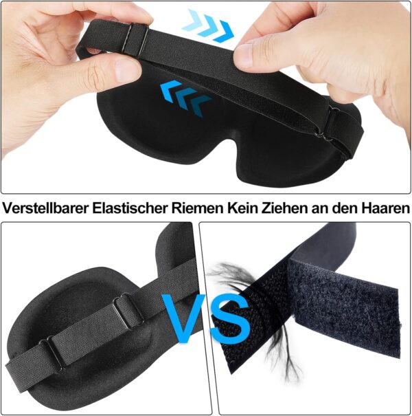 Molirex 3D Schlafmaske Nachtmaske - 2er-Pack Schlafbrille Frauen & Herren, mit Verstellbarem Riemen augenmaske – Bild 3
