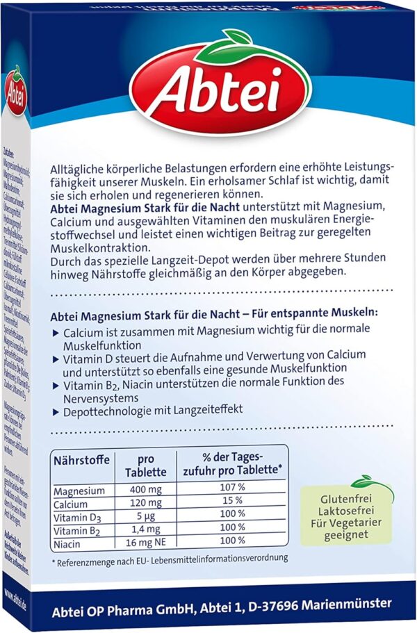 Abtei Magnesium Stark für die Nacht, 30 Tabletten – Bild 4