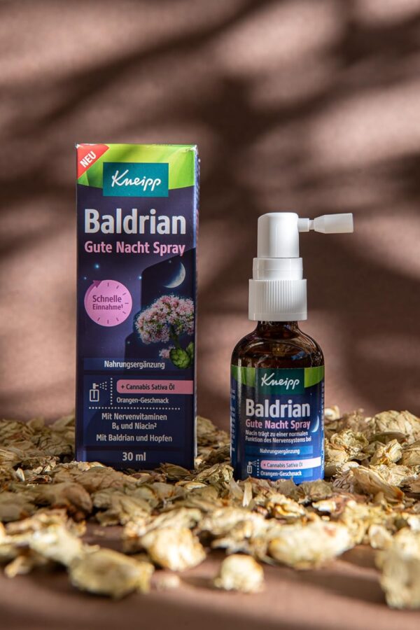 Kneipp Baldrian Gute Nacht Spray - mit Cannabis Sativa Öl - Orangen-Geschmack - 30ml – Bild 4